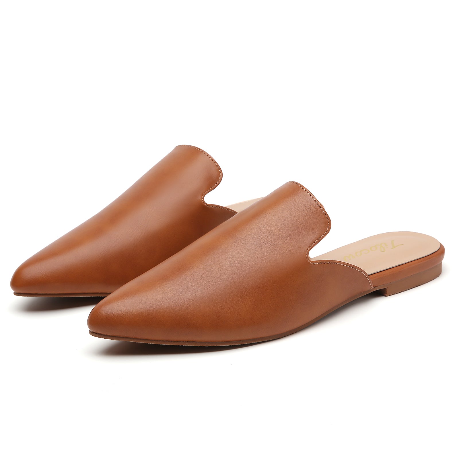 MULES PLATES FEMME MARRON EN PU TILOCOW