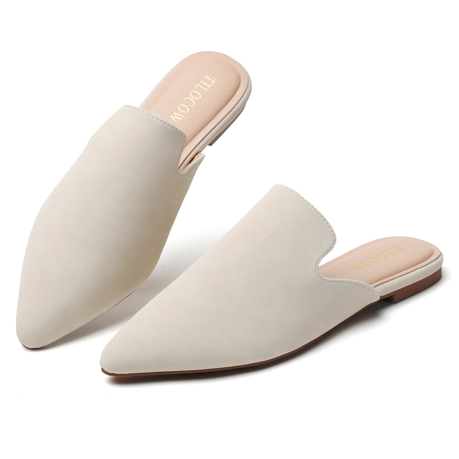 TILOCOW MULES PLATES BEIGES FEMME