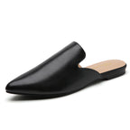 MULES PLATES NOIRES EN PU POUR FEMME TILOCOW