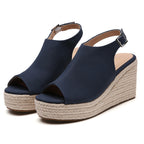 TILOCOW FEMME ESPADRILLES COMPENSÉES BLEU MARINE